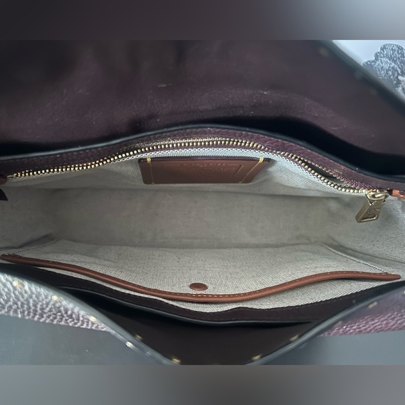 COACH PAGE 27 OXBLOOD WITH RIVETS GUC - Picture 5 of 16